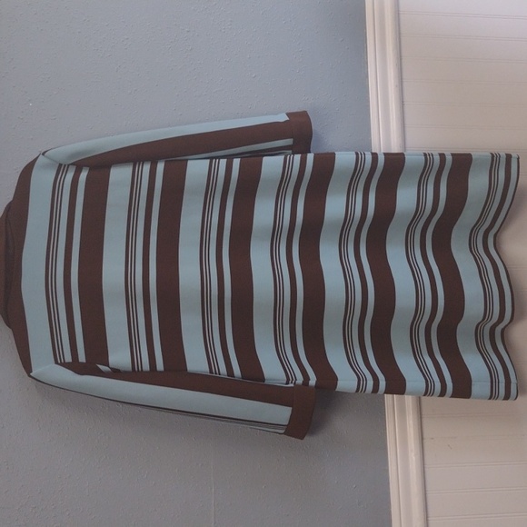 Marberni, 60's Union Made Vintage Elegant Blue/Brown Long Sleeve Dress Size 16 - Picture 8 of 16